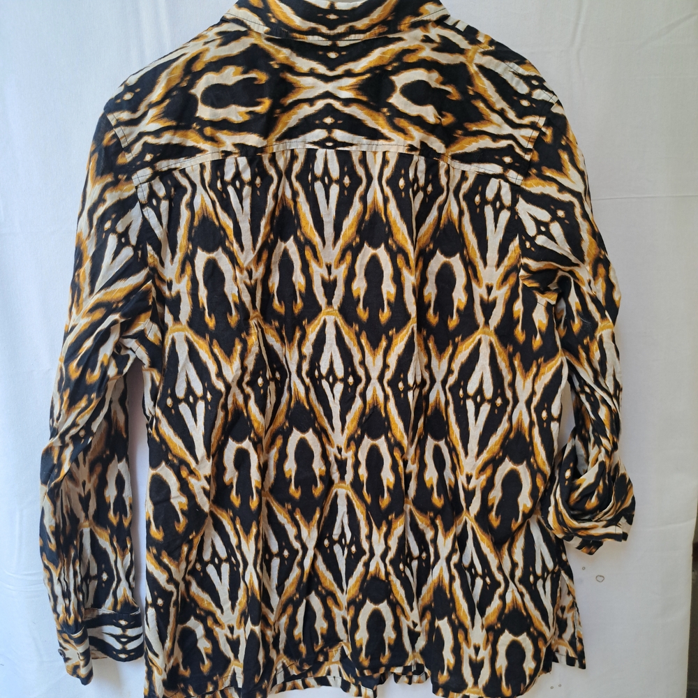 Jones New York Signature Woman Ikat Tribal Print Cotton Button Up Shirt 2X - Picture 4 of 7